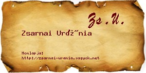 Zsarnai Uránia névjegykártya
